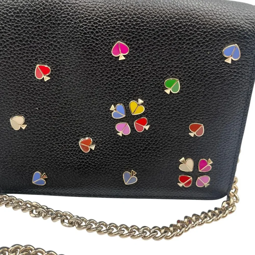 Kate Spade Crossbody Bag Wallet Margaux Enamel Spade Slim Continental Black