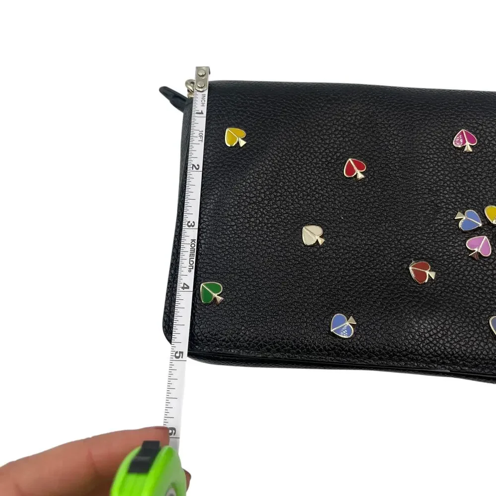 Kate Spade Crossbody Bag Wallet Margaux Enamel Spade Slim Continental Black