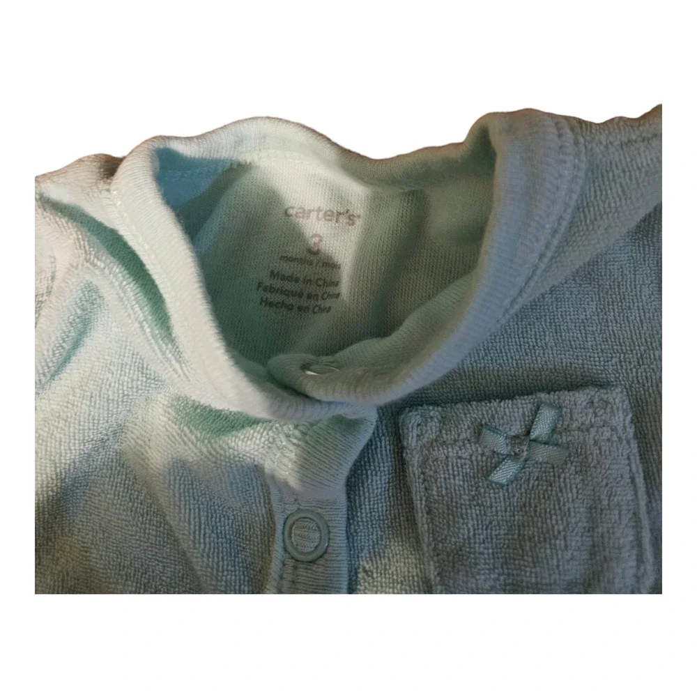 Carter's 3 Month Light Blue Snap Up Long Sleeve Sleeper