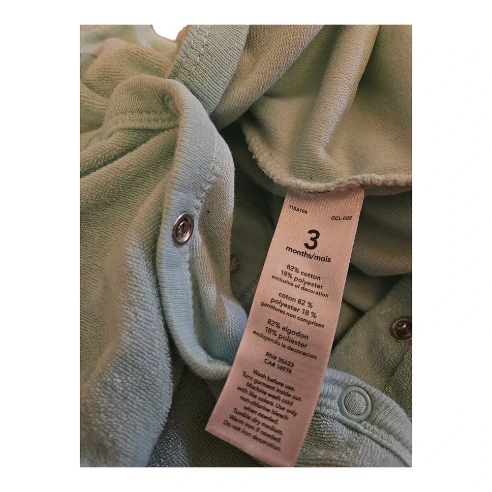 Carter's 3 Month Light Blue Snap Up Long Sleeve Sleeper