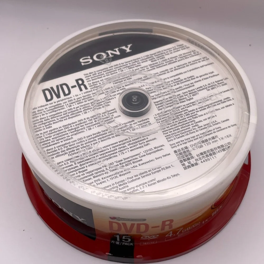Sony‎ DVD R 16X NEW Blank 15 Count 4.7 GB