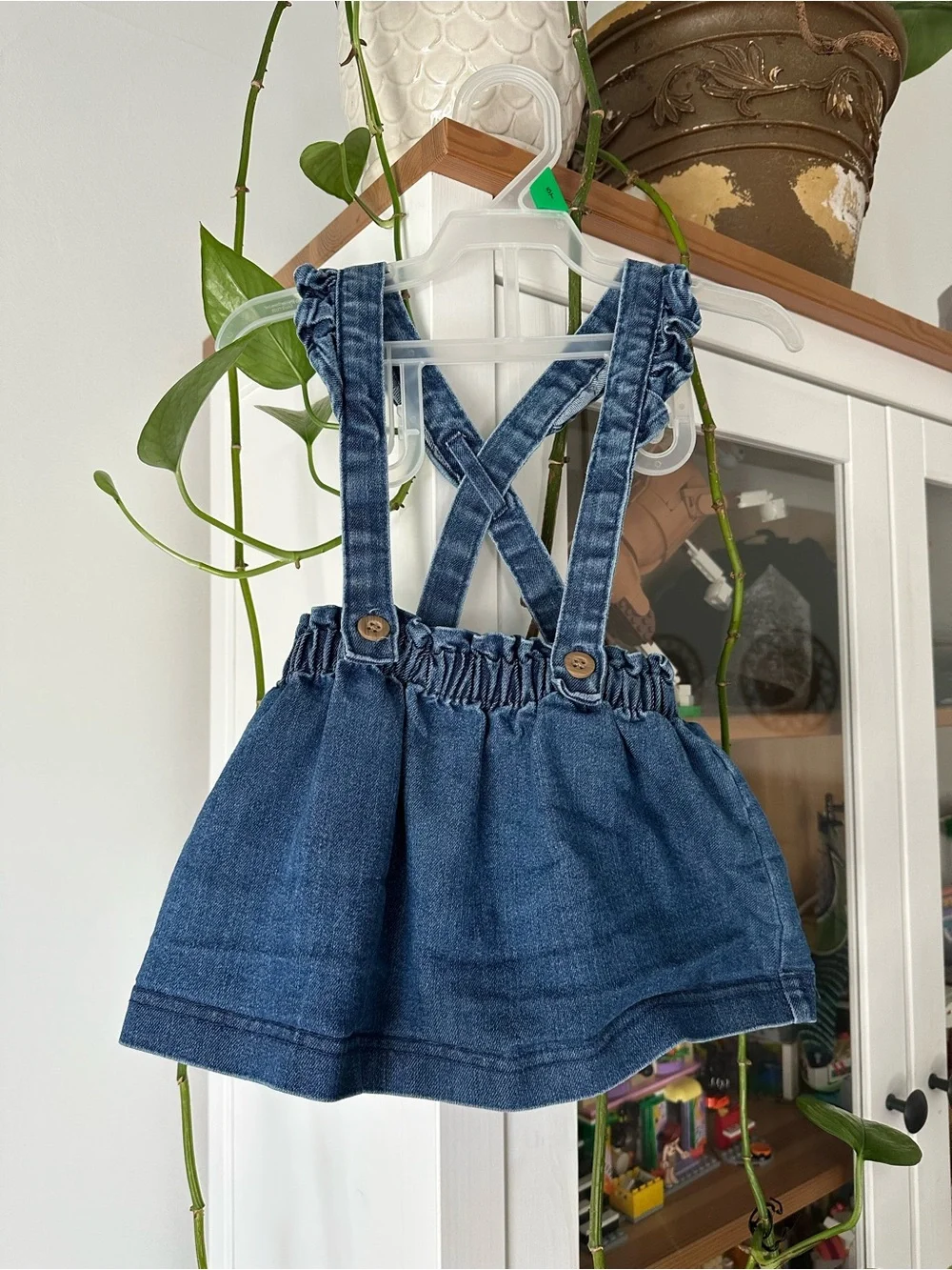 Carter's Blue Denim Suspender Skirt