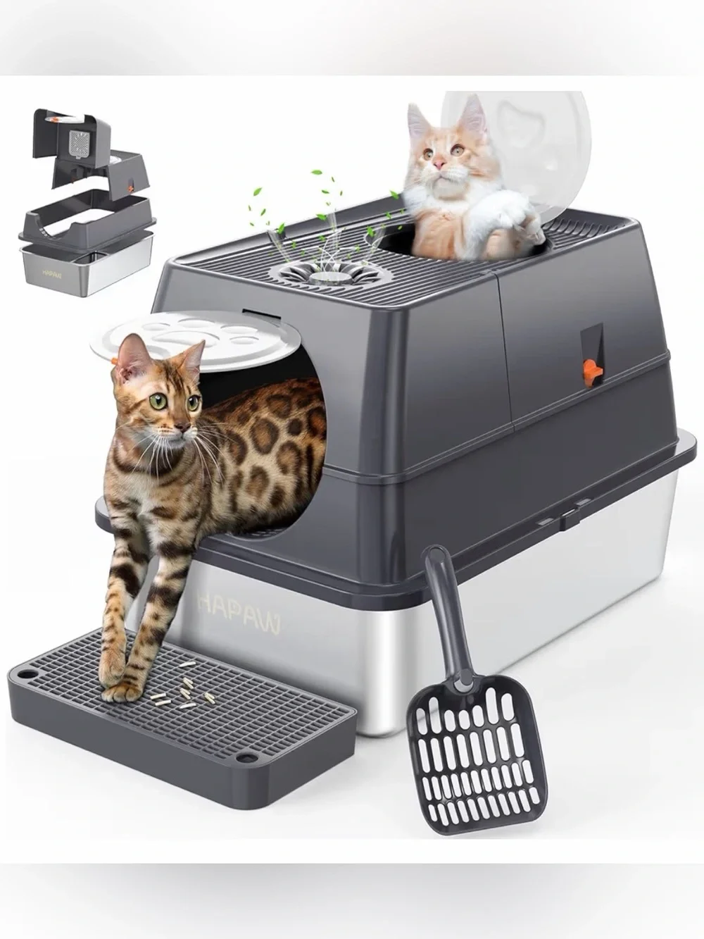Enclosed Stainless Steel litter Box