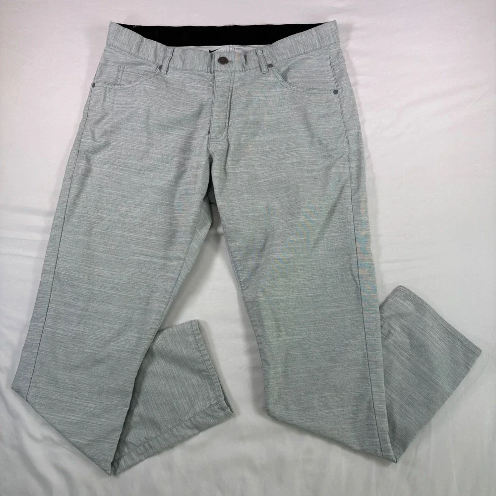 Nike Golf Pants Men 34x32 Dri-FIT Heather Green Performance‎ Chino Trousers
