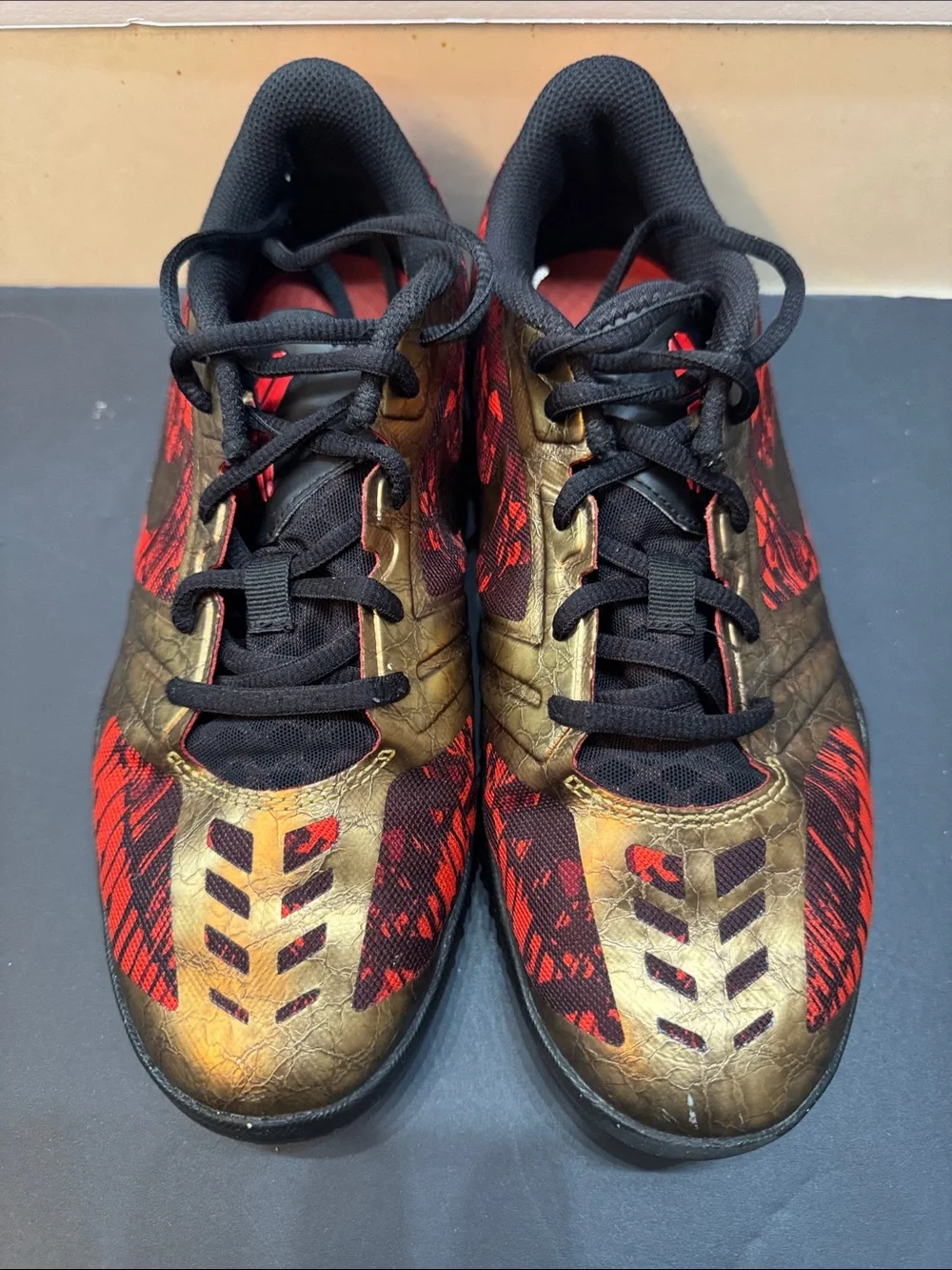 Nike Ironman Kids Sneakers Red & Gold Black Accents