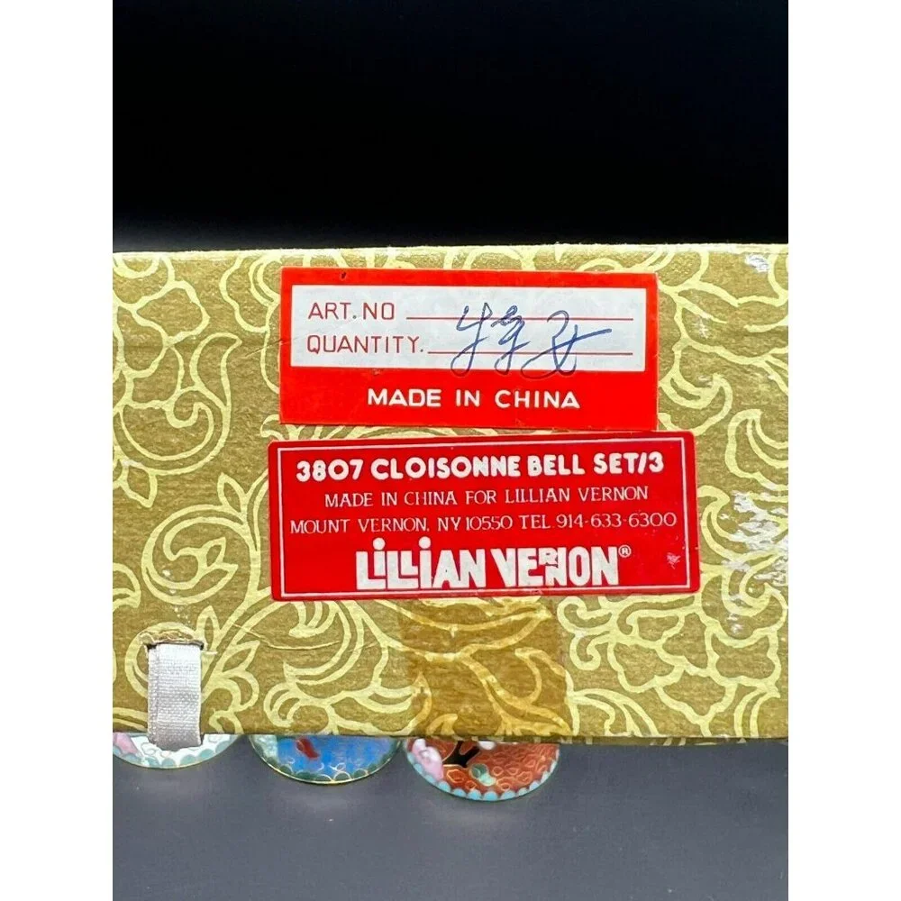 Lillian Vernon Cloisonne Enamel Bell Ornament 2