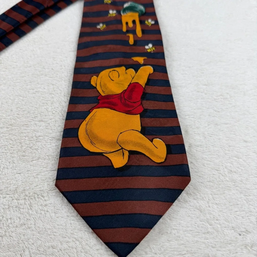 Disney Winnie‎ the Pooh Honey Bees Striped Necktie Men's Polyester 60 in