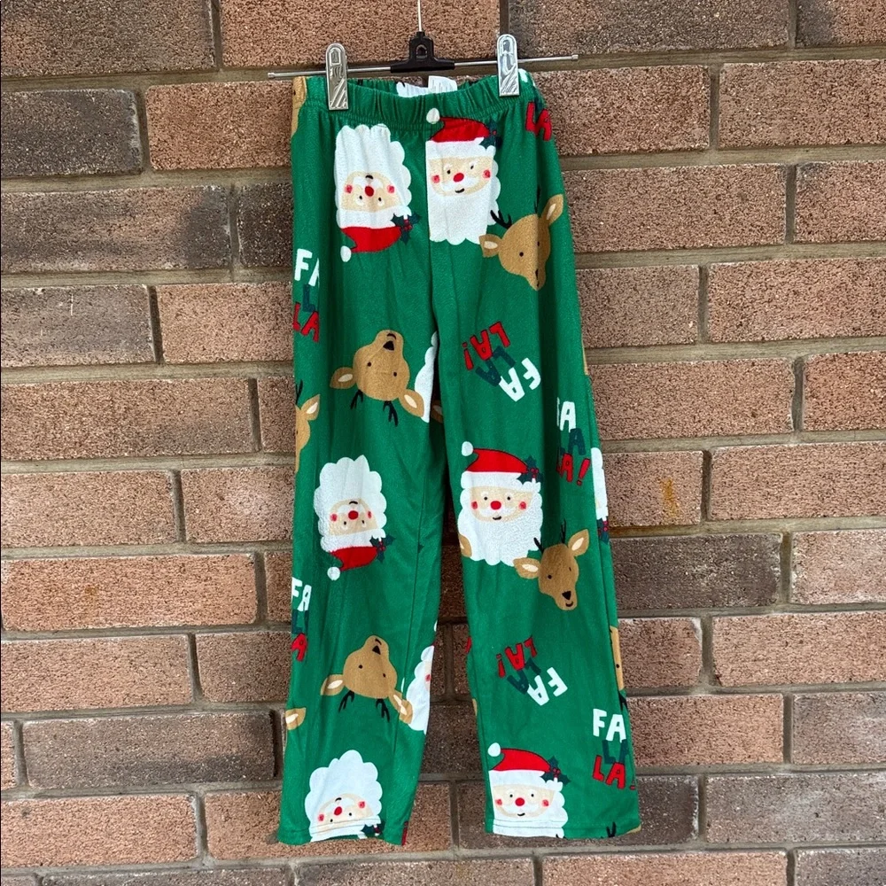 Carter's Green Santa and Reindeer Pajama Set Size 8