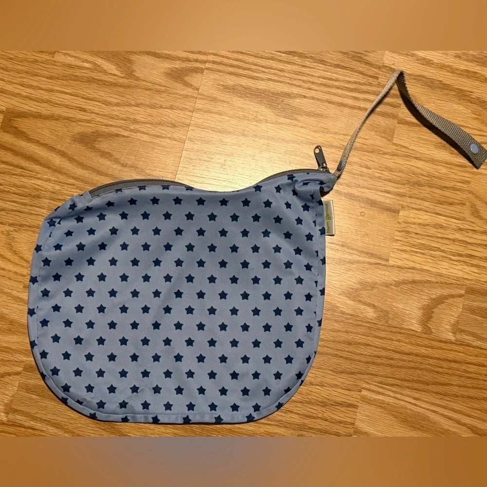 BumGenius Zippered Wet Bag Star Print Cloth Diaper Bag Blue