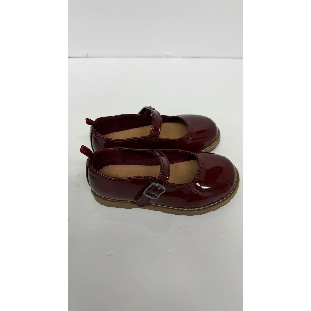 Burgundy mary JAne Flats