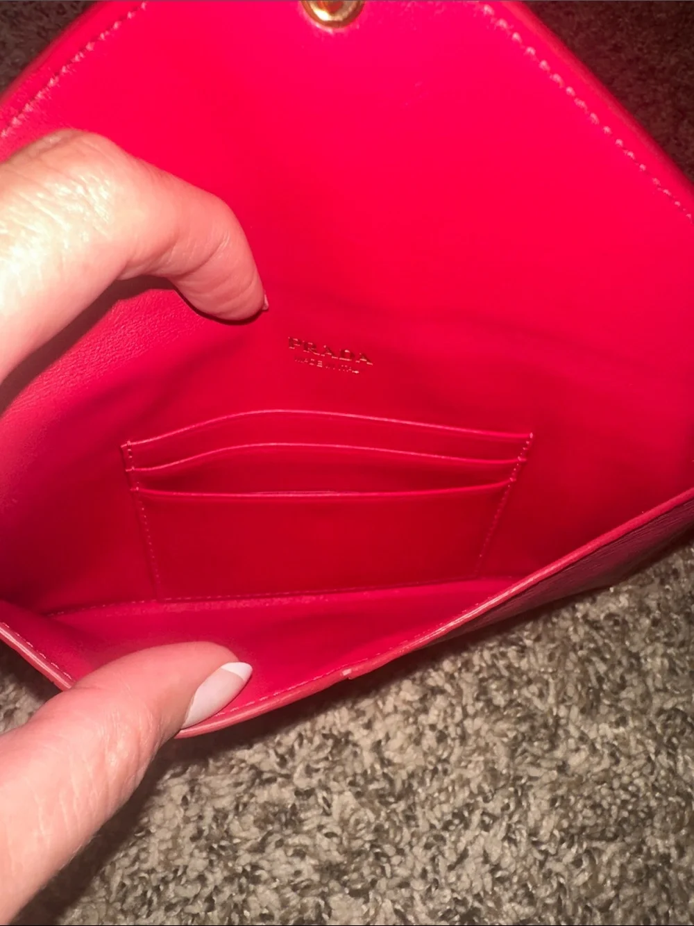 Prada sleek envelope