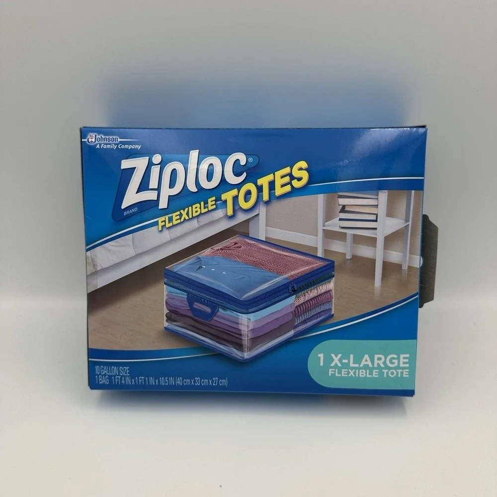 (1) Ziploc XL X-Large‎ Flexible Totes Storage 10 Gallon Clear Plastic