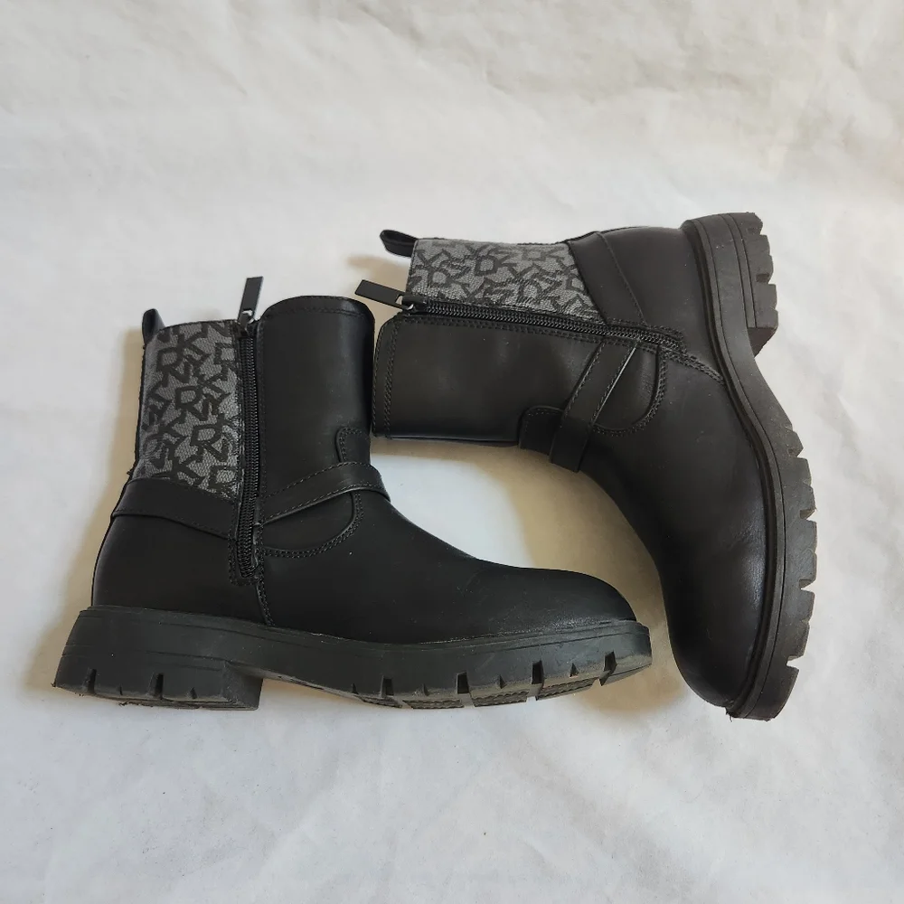 DKNY Black Buckle Girls Boots SIZE 4