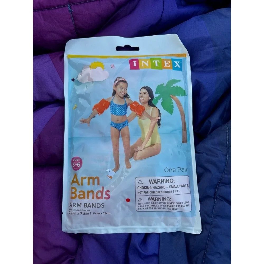 2 packs new & sealed Intex arm bands - bright orange for best‎ visibility