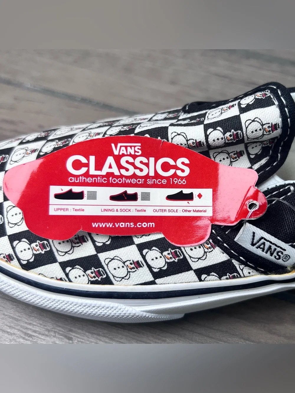 Vans Kids Classic Slip-On Checkered Snowman Pattern Sneakers NWT Size 1.5