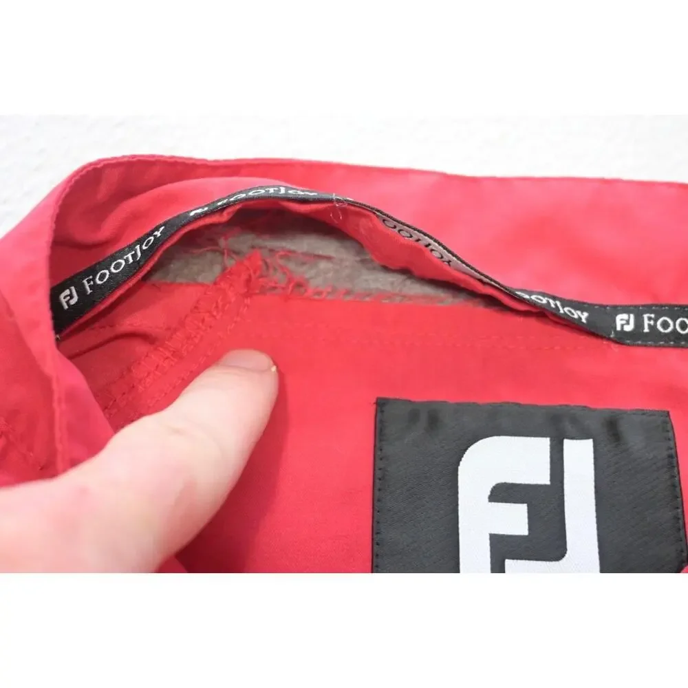 FootJoy Golf Windbreaker Jacket Snap Neck Red‎ Long Sleeve Mens Size XL