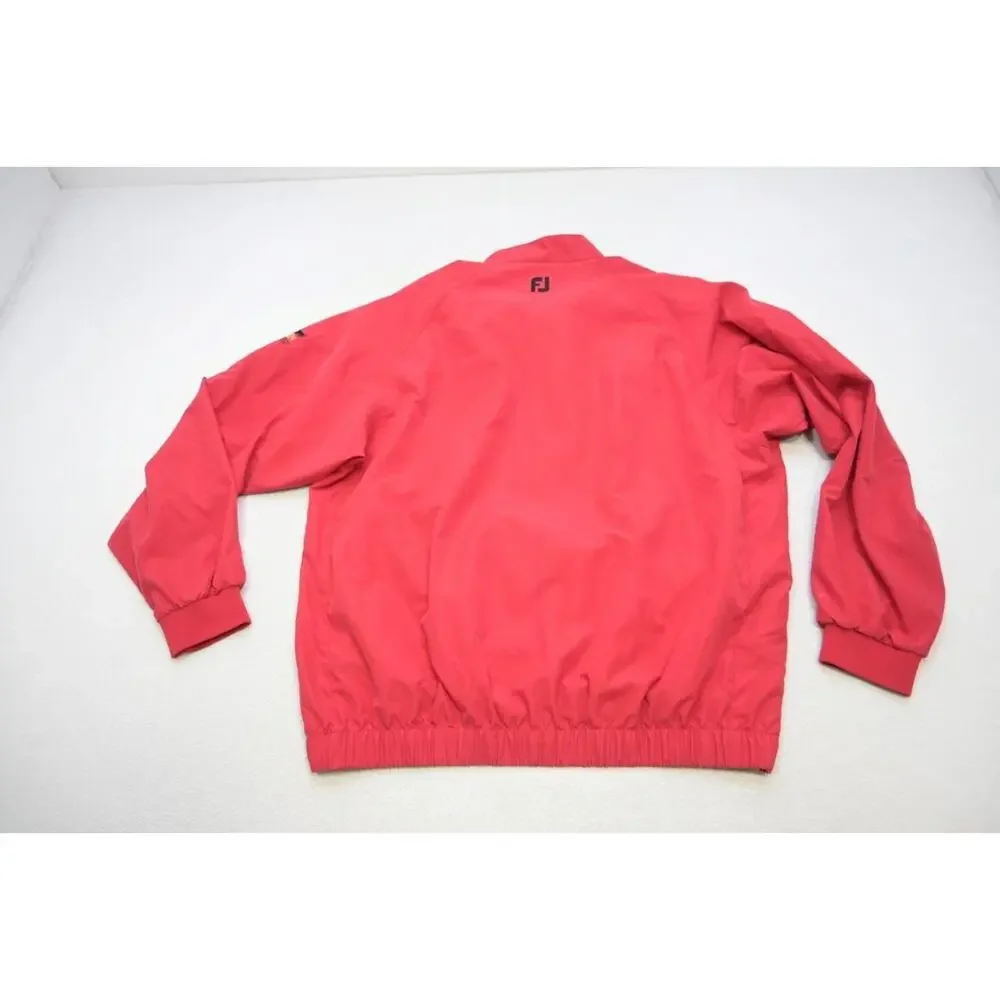 FootJoy Golf Windbreaker Jacket Snap Neck Red‎ Long Sleeve Mens Size XL