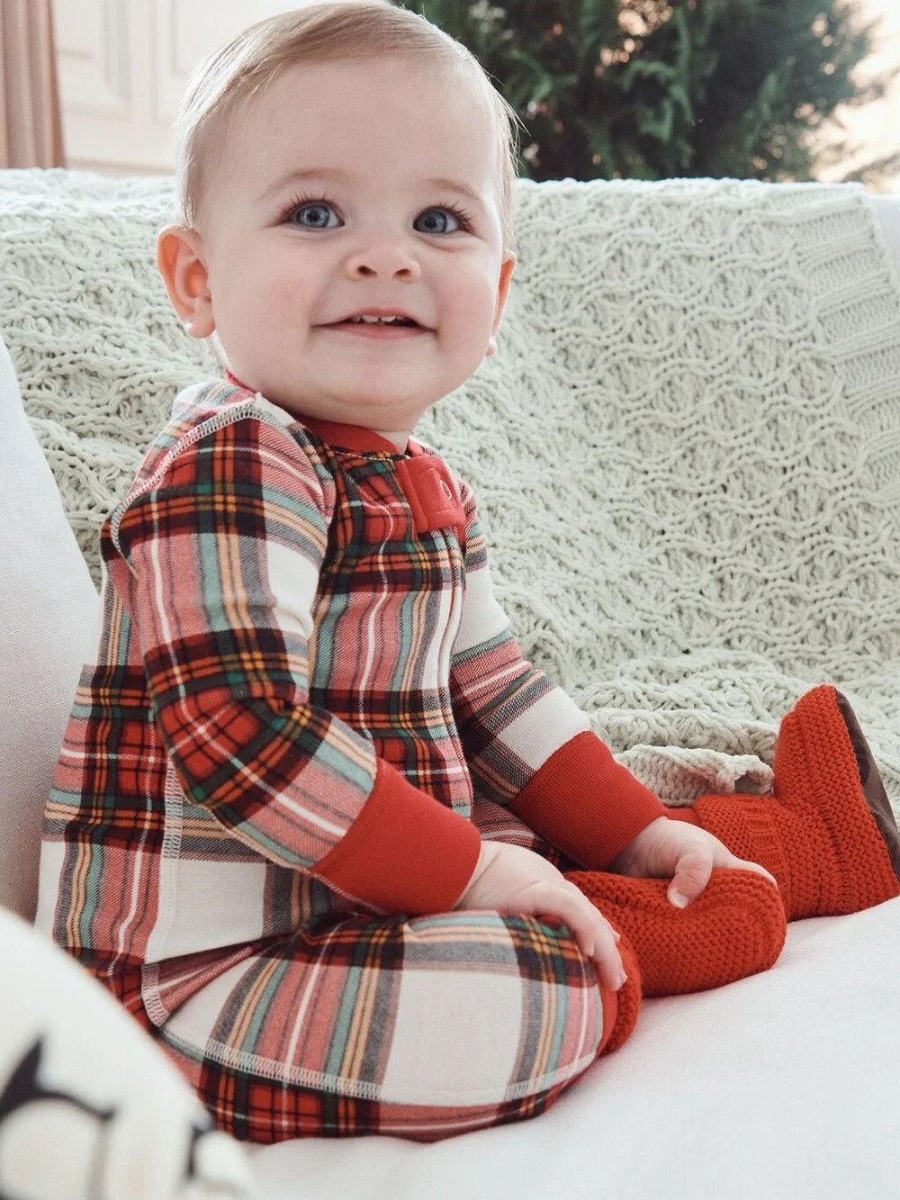 Hanna Andersson Baby Holiday Zip Sleeper Pajamas 6-12 Months