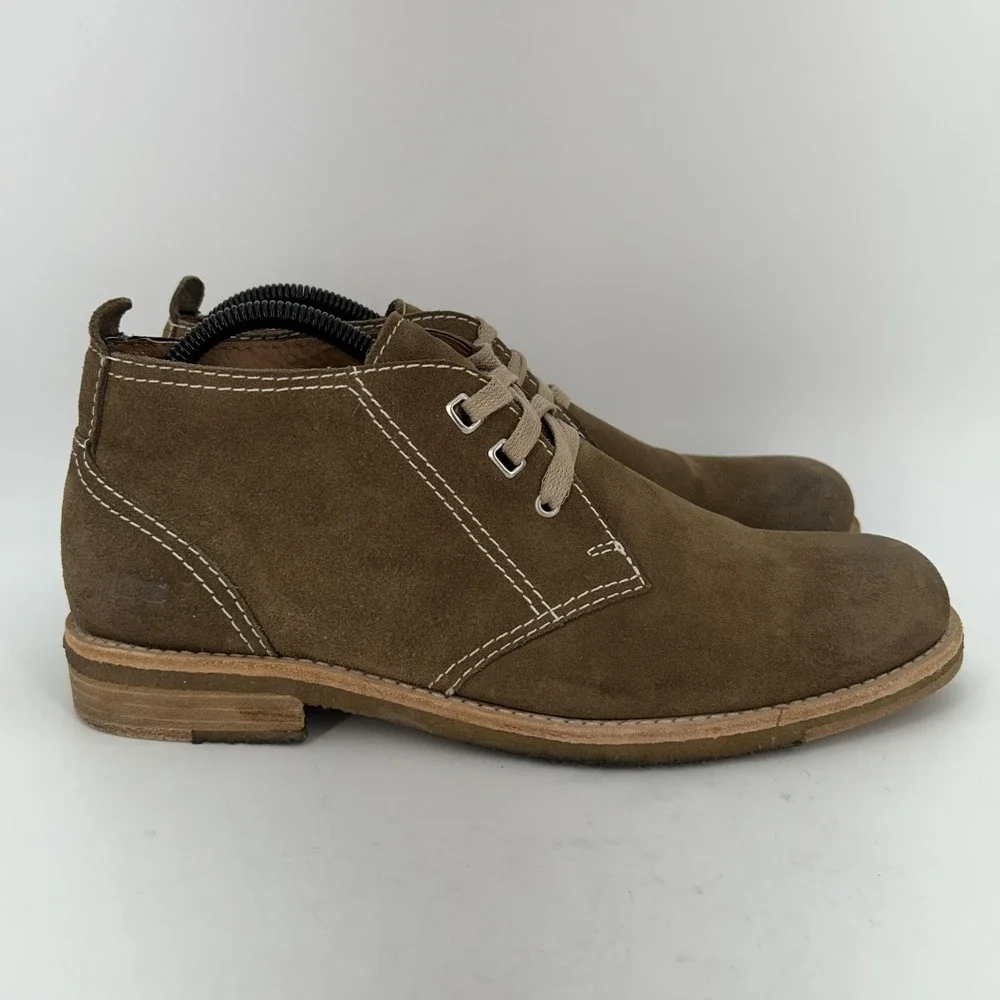 Bed Stu Boots Mens Size 8.5 Brown Suede Chukka Ankle Lace Up Contrast Stitching
