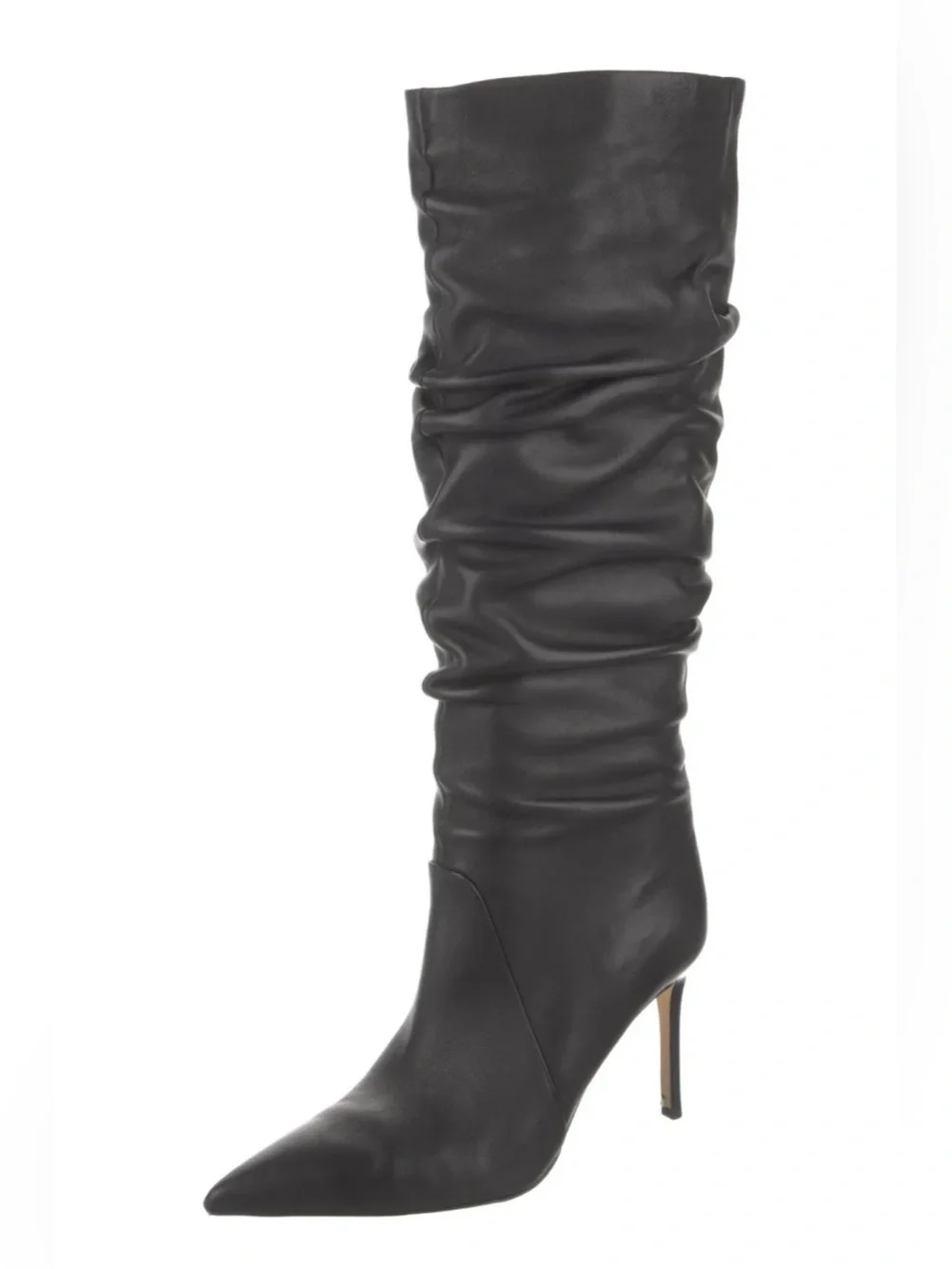 Michael Kors Black Slouchy Knee-High Pointed Toe Stiletto Boot ($385 Msrp)