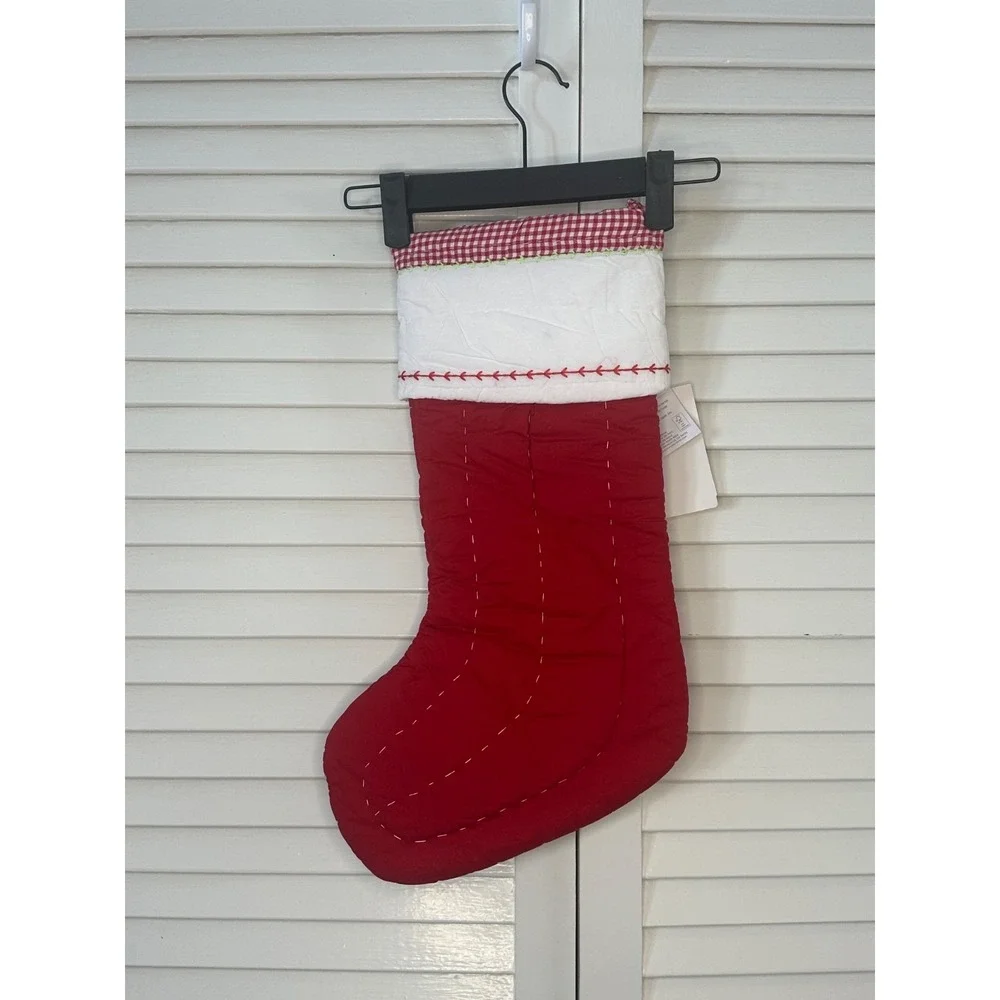 NWT Pottery Barn Kids Black African American Santa DAD Embroidered Stocking 19