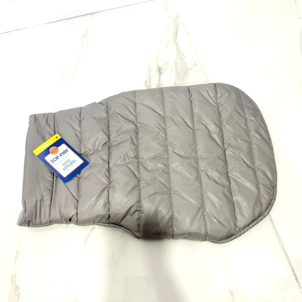Top Paw Silver Quilted‎ Kids Puffer Jacket MEDIUM