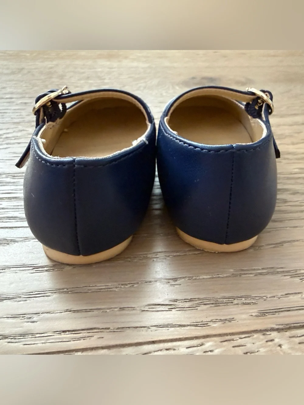 Janie and Jack Classic Navy and White Mary Jane Flats Toddler size 6