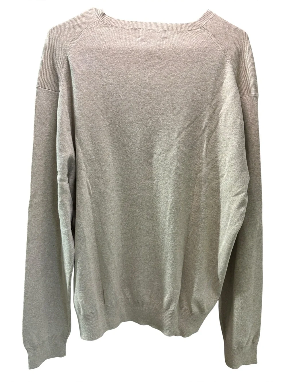 Polo by Ralph Lauren Men's V-Neck Sweater in Light Beige‎ Blue Logo Size XL