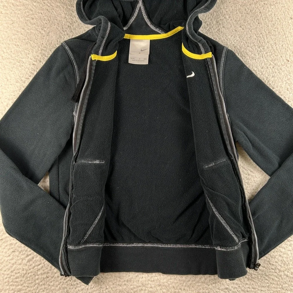 Vintage Nike‎ Hoodie Womens Small Full Zip Contrast Stitching Y2K 90s Silver Tag