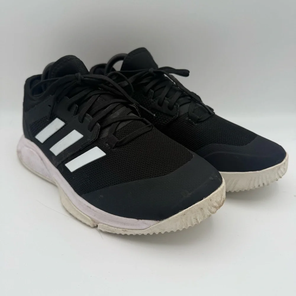 Men’s Adidas Black White Court Team Bounce‎ Indoor Athletic Sneaker Shoes Sz 9.5
