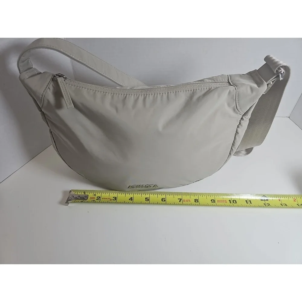 Athleta Bags‎ Womens All About Water Repellent Crossbody Bag Purse Hobo, Beige