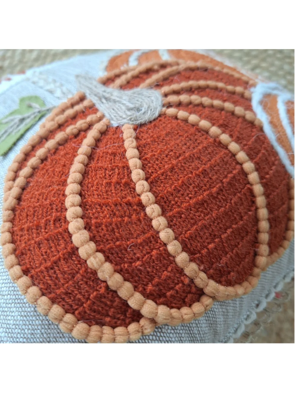 Set Of Two GILDED MAPLE Pumpkin Decorative Throw Pillows Flax Fall Decor 11X11