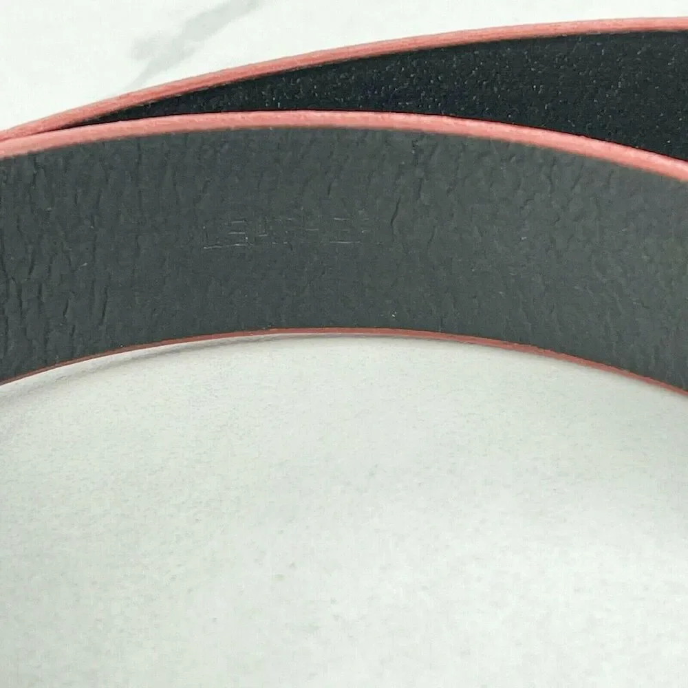 Delta Airlines Black Leather Belt with Red Trim Size Small S