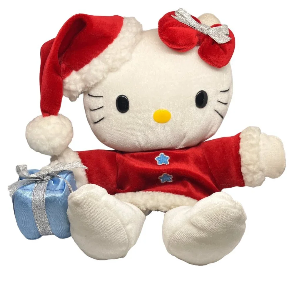 Vintage 90s 1999 Hello Kitty Christmas Holiday Santa Sanrio Smiles Hand Puppet‎