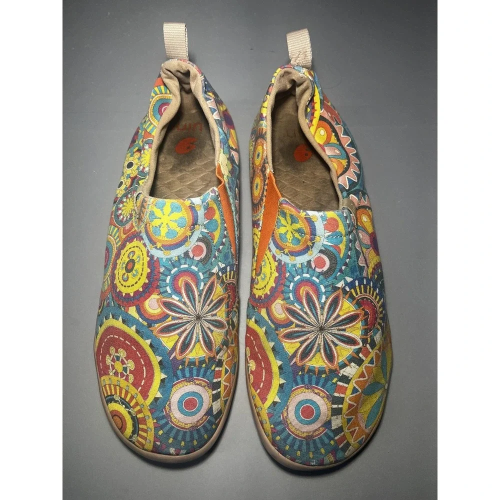 UIN Toledo Shoes Womens Size 10.5 EU 42.5 Art Print Slip On‎ Walking Comfort