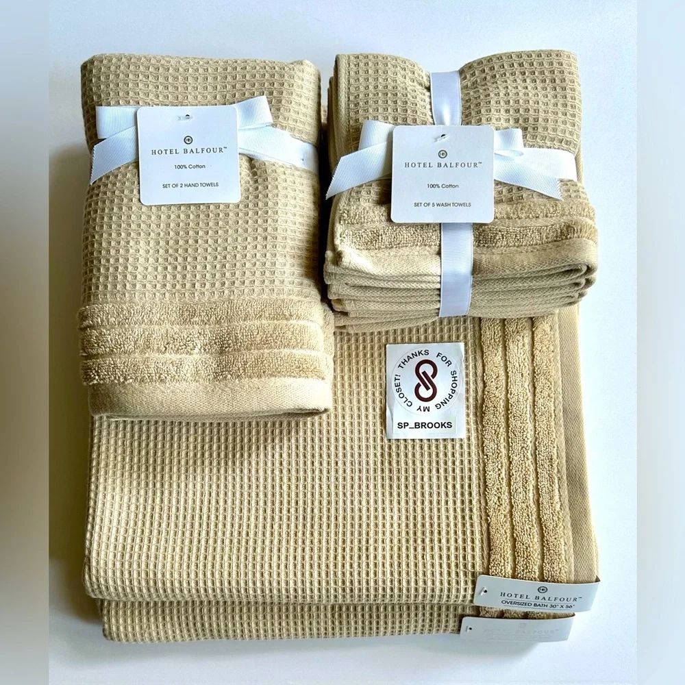 🎁Hotel Balfour Oversized Bath Towel Set - 9 Pieces - Truelinen