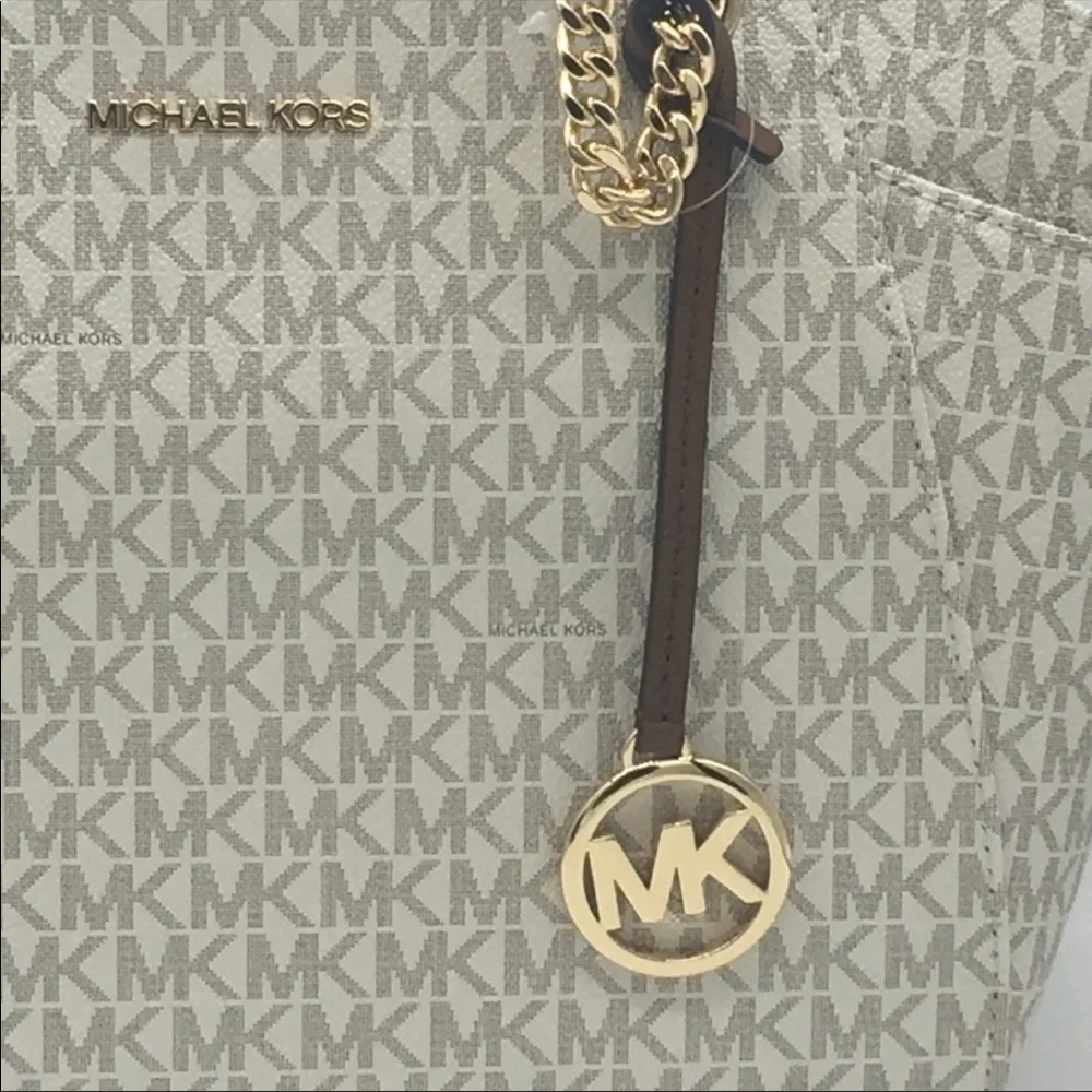 MICHAEL KORS LG CHAIN SHOULDER TOTE VANILLA