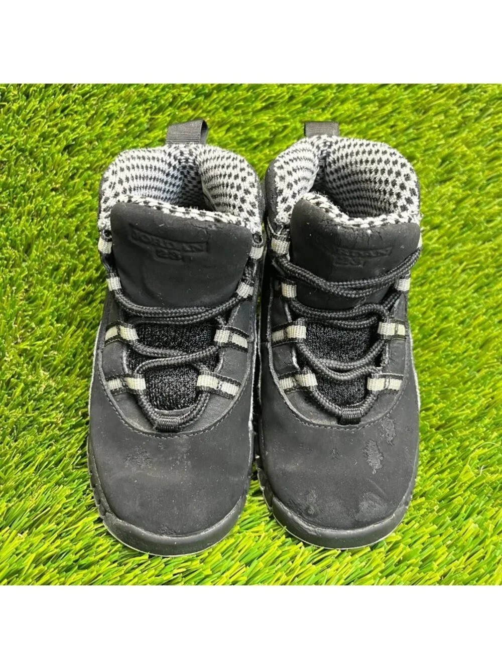 Nike Air Jordan 10 Retro Boys Size 8.5C Black Athletic Walking Shoes Sneakers