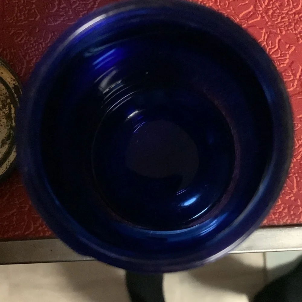 Rare vintage cobalt blue Burma-Shave jar