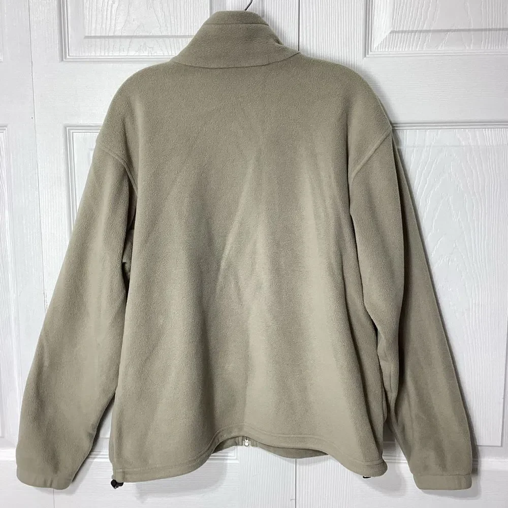 Columbia Fleece Jacket Beige Full-Zip Men’s M Zip Front