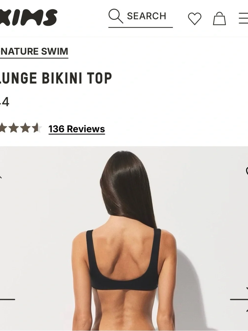 SKIMS Signature Swim Plunge Triangle Swim Top NWT