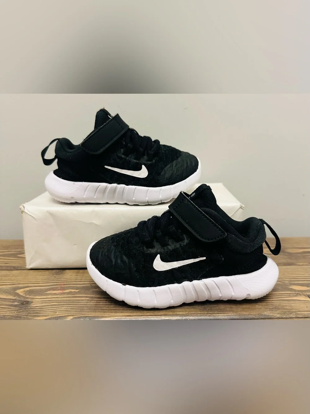 Nike Free RN 2021 TD Shoes 'Black Dark Smoke Grey' CZ3997-001 Size 6C