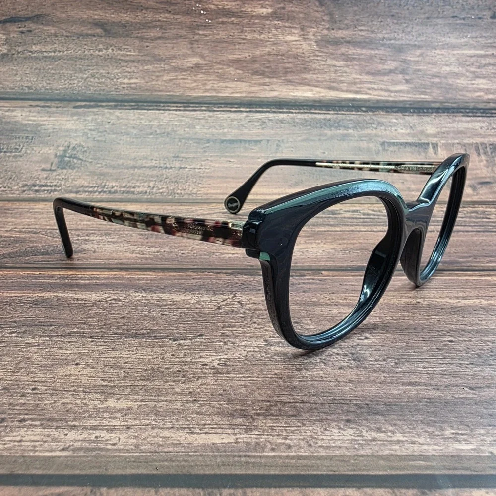WOOW Paris Super Wavy 1 Eyeglasses Black Tortoise Teal 49-18-140 Col 0045