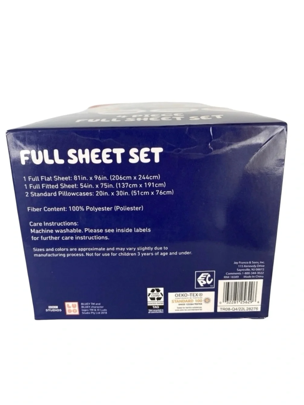Bluey Full Size Sheet Set Bluey Bingo