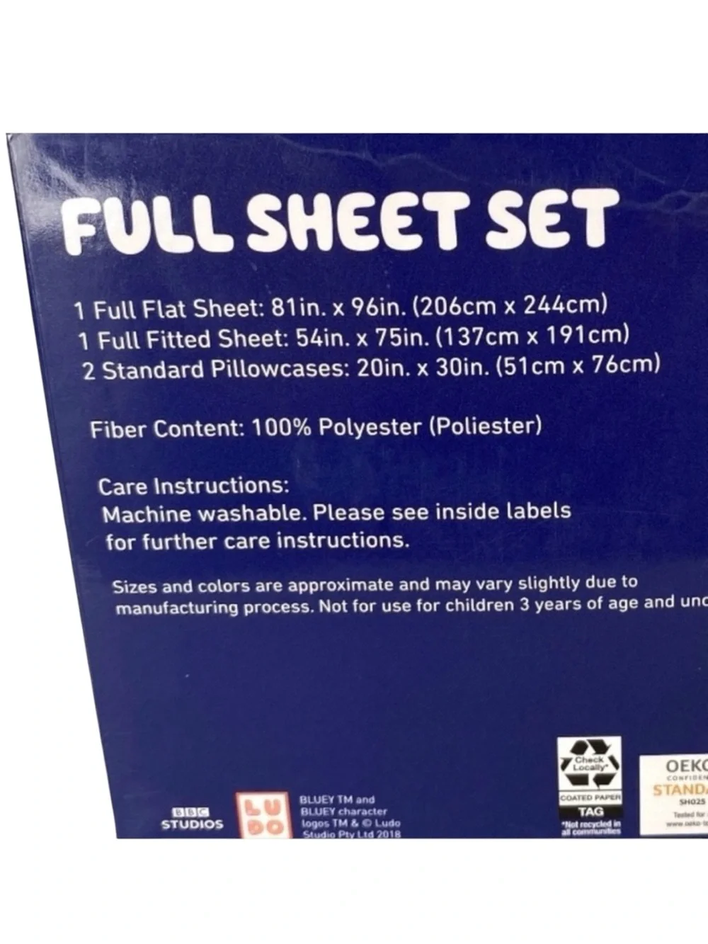Bluey Full Size Sheet Set Bluey Bingo