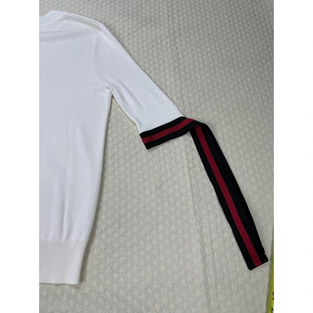 Who What Wear Ribbon Sleeve Sweater 3/4 Sleeve Top | White | Women's Size Large