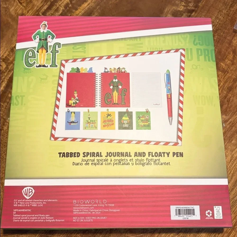 Warner Brothers Elf spiral and pen gift set in gift box