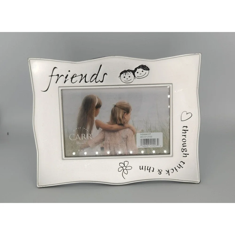 Vintage Carr's Friends‎ theme 4x6  Silver Pewtered Photo Picture Frame 1990s