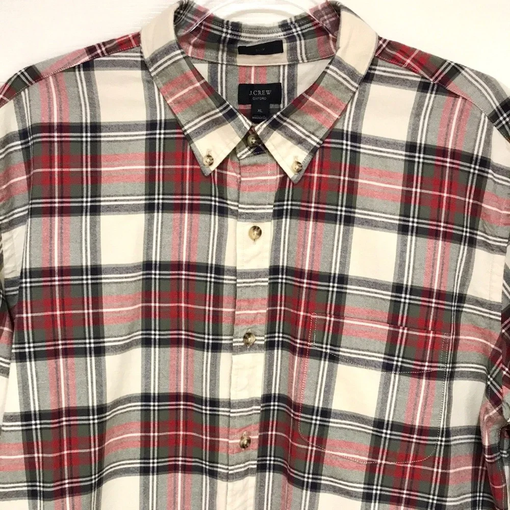 NWT J. Crew Men’s Plaid Slim Fit Oxford