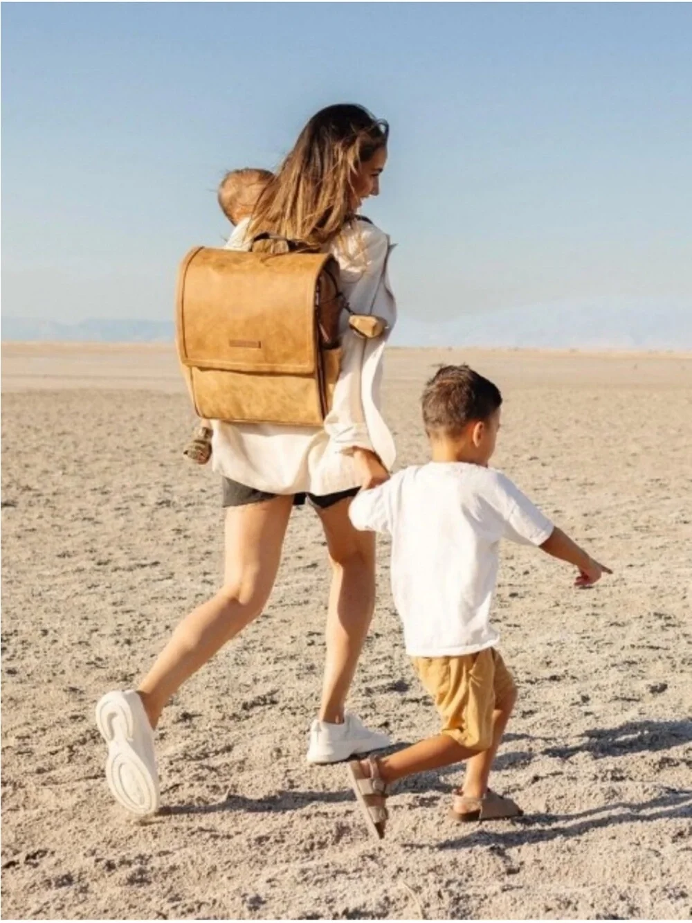 Petunia Pickle Bottom Boxy Backpack/Diaper Bag in Brioche-Retails 199